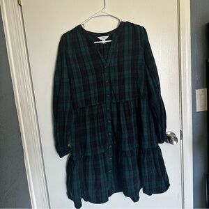 Plaid Green and Blue Women’s Dress